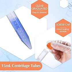 Konohan 200 Pcs Conical Centrifuge Tubes Plastic