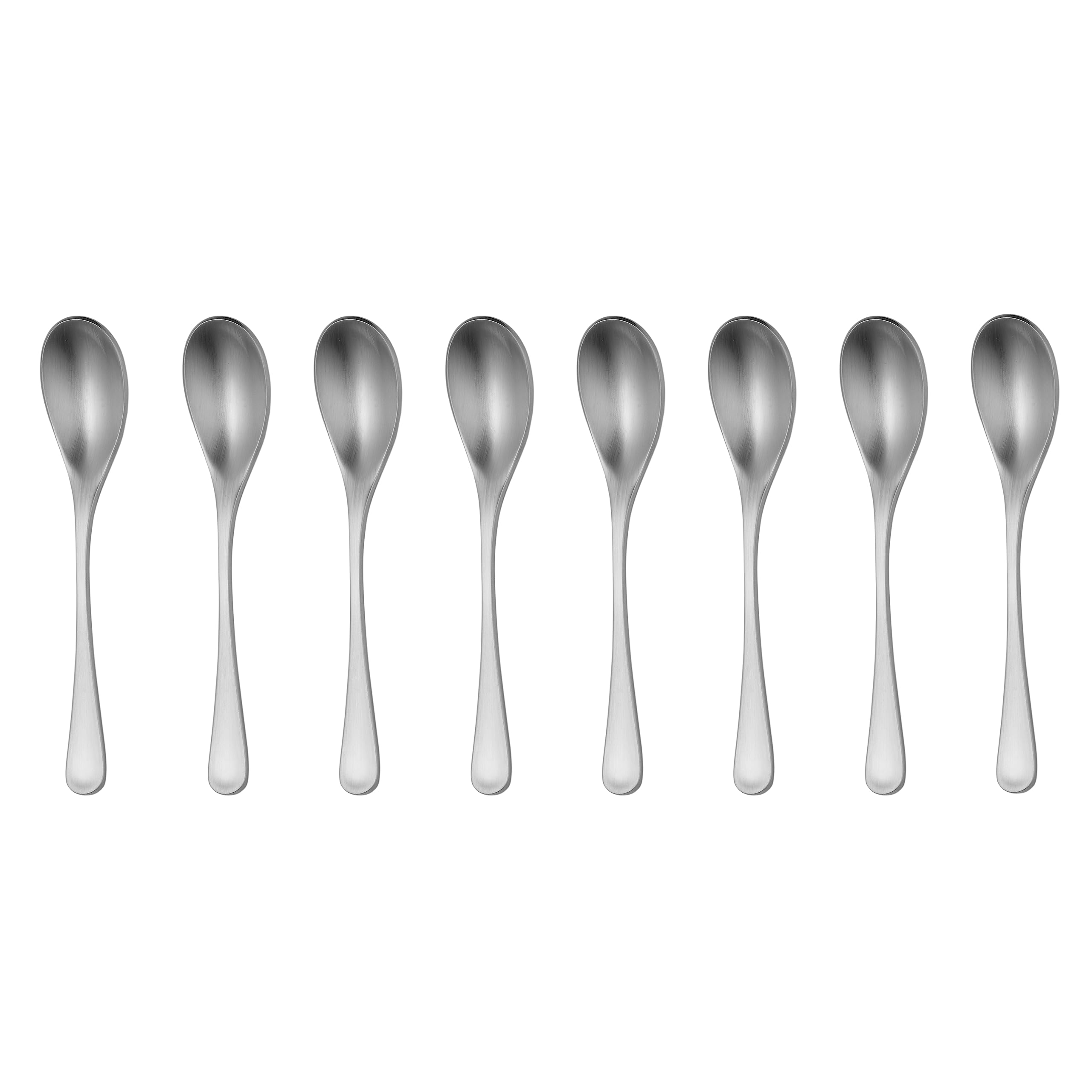 Robert Welch RW2 Satin Small Coffee/Espresso Spoon, Set of 8. Suitable for Espresso, Small Coffee. Made from Stainless Steel. Dishwasher Safe.