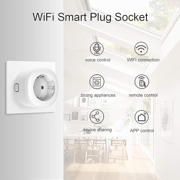 KOOTION Enchufe inteligente WiFi Smart Plug Blanco 2 Pack compatible con Alexa Google Home y Smart Life App 2 unidades