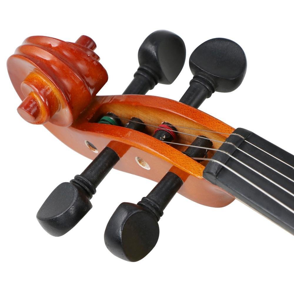 Popamazing New 4/4 Full Size Natural Acoustic Violin Set Antique Wood Violin with Bow&Rosin Cake&Bridge&Strings + Carry Case
