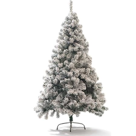 Weihnachtsbaum - Luxus 2,1 m Meter große Schnee Szene Weihnachtsbaum Weihnachtsschmuck PVC-Blatt Beflockung mit Eisenfüßen We