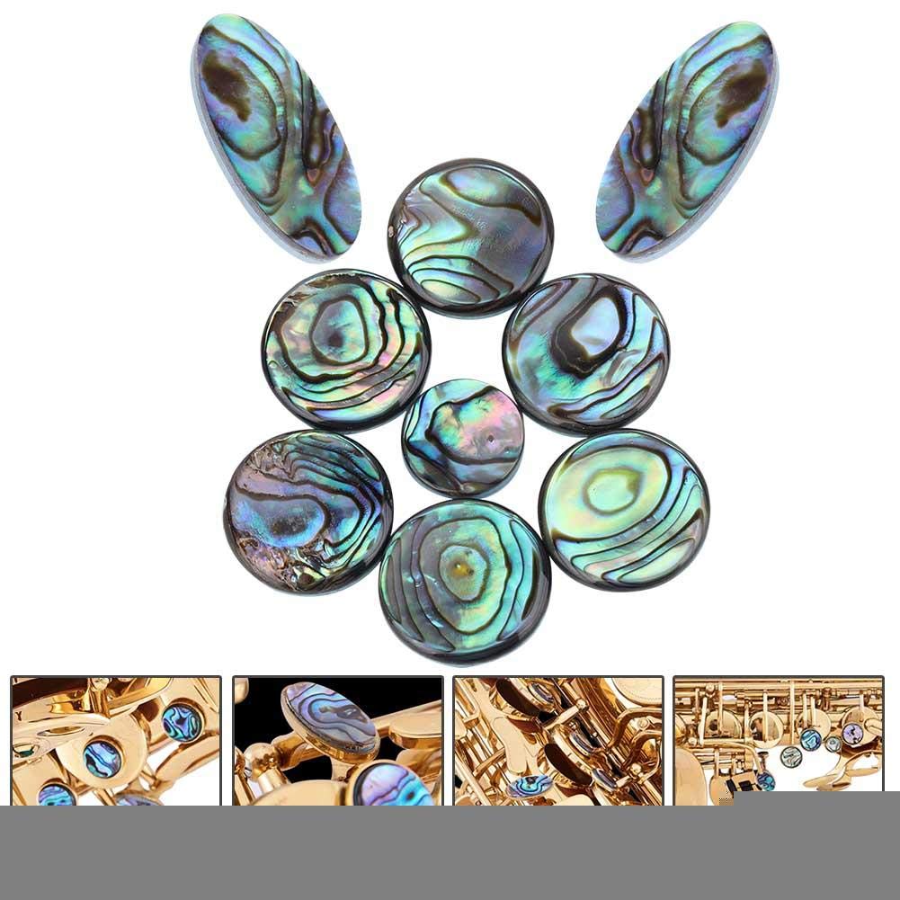 Bnineteenteam Saxophone Key Buttons, 9pcs Abalone Shell, Multicolour, C Major, Classic Saxophone Accessory