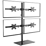 WALI Freestanding Quad Monitor Mount for 17-27 Inch