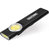 HAUTMEC 500LM EDC Flat Flashlight Rechargeable,12-Mode Slim Pocket Flashlight with Magnetic Base &amp; Clip, Dual Light, IP64 Waterproof for Work, Camping, Emergency