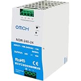 OMCH 24V 10A DIN Rail Power Supply, 240W Switching Power Supply