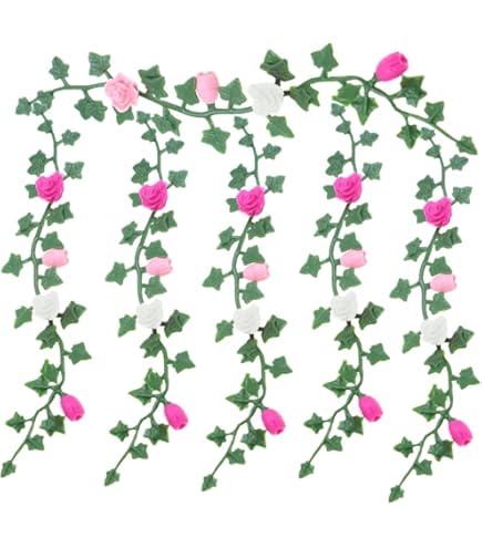 Amazon.com: 5pcs Miniature Rose Flower Vine, Miniature Grass