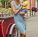 Nituyy Women Stripe Print Sleeveless Maternity Breastfeeding and Nursing Dress (M, Green)