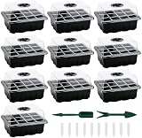 VonLux Seed Trays 10-Pack with Humidity Dome Base 12 Cells Each Propagator view 1