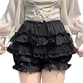 RILGOU Kawaii Lolita Gothic Clothes Vintage Casual Style Elastic Waist Lace Bloomers Cute Bows Decor Bottom Shorts