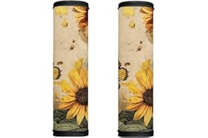 Horeset Butterfly Vintage Sunflower Print 2 Pack Refrigerator Door Handle Cover Anti-Skid Kitchen Appliance Handles Decor Protector for Oven Dishwasher Microwave