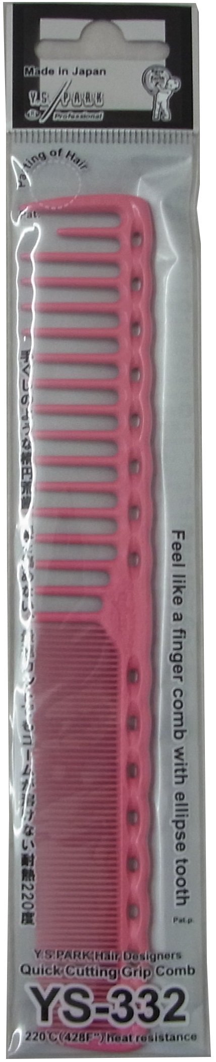 YS Park 332 Long Hair Fine Tooth Professional Hair Comb Pink