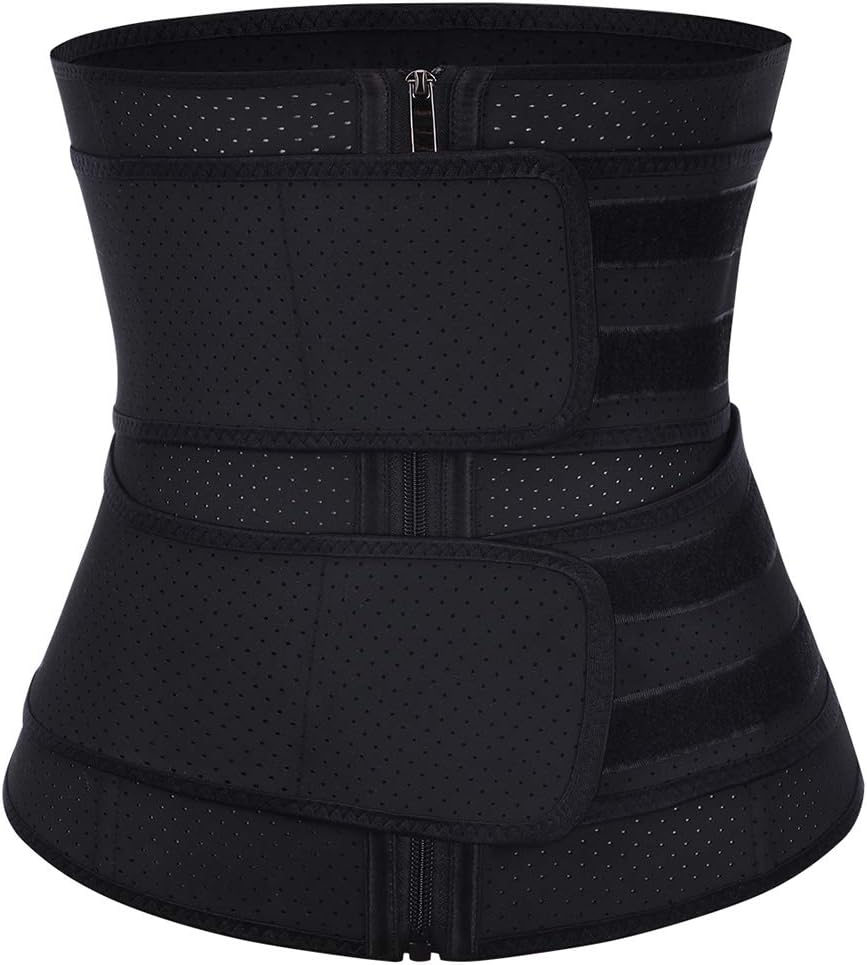 Women Latex Waist Trainer Belt Corset Steel Boned Body Shaper Plus Size Black
