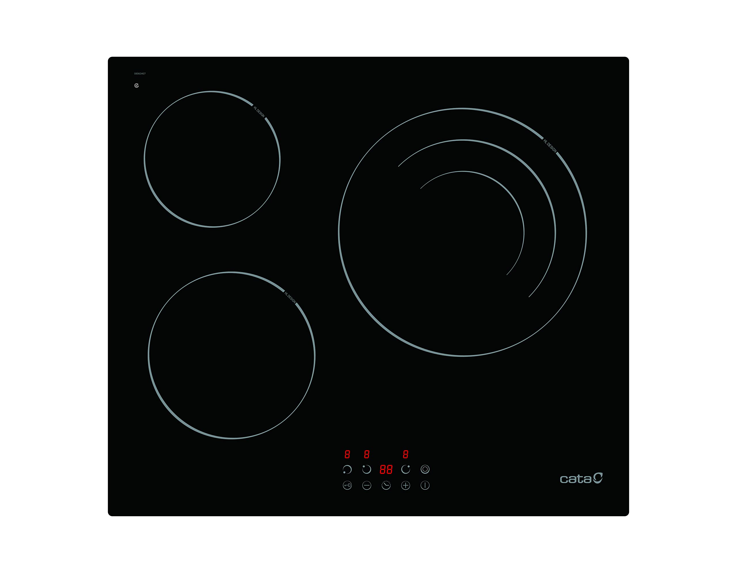 Cata-Placa-Vitroceramica-TZD-603G-con-3-Zonas-de-Coccion-Hight-Light-y-una-Zona-Gigante-Doble-con-9-Niveles-de-Potencia