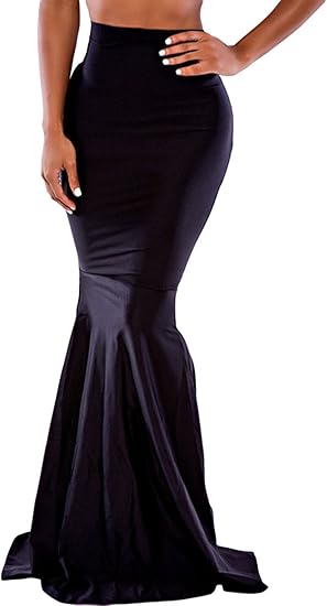 floor length black skirt