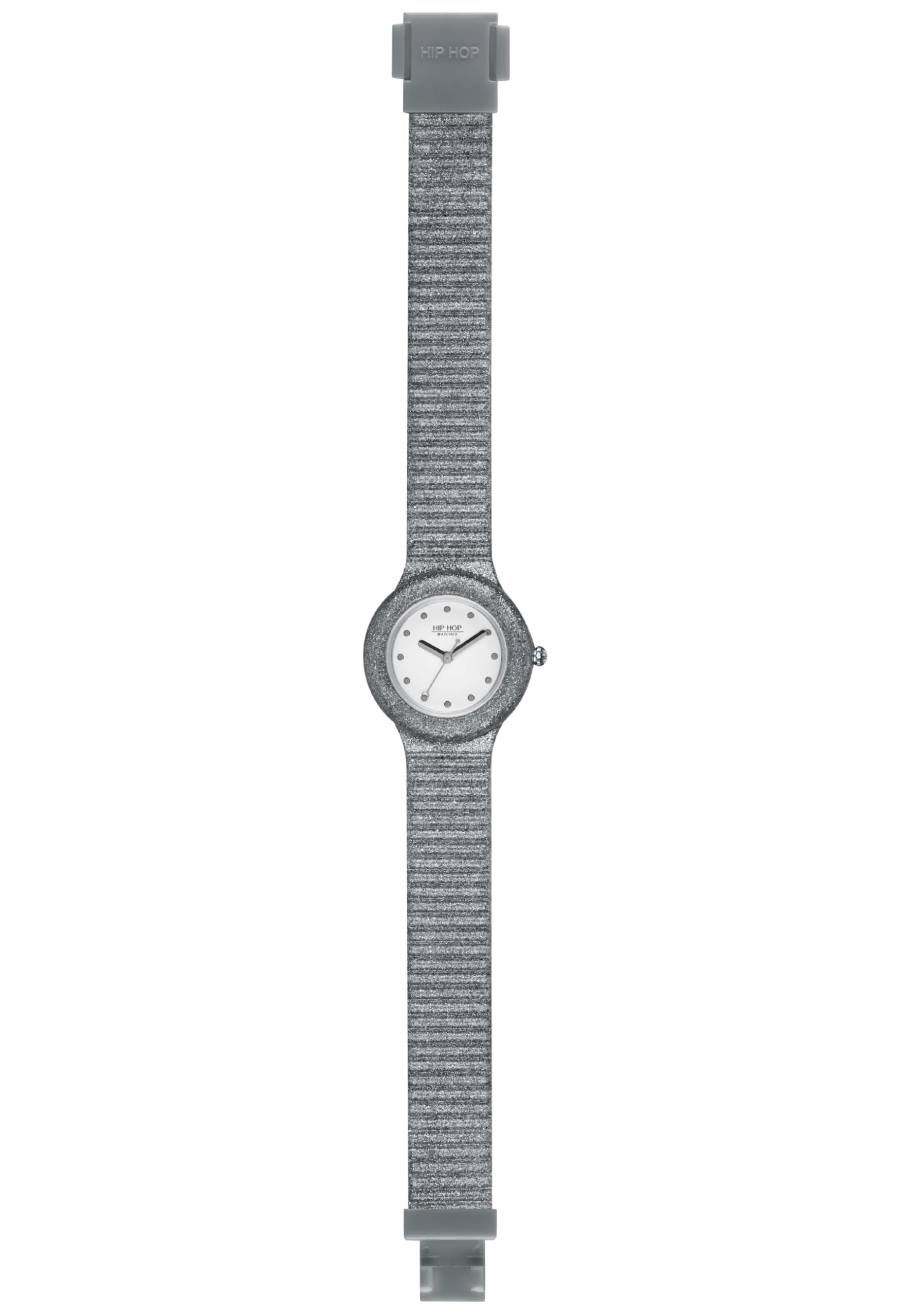 Hip Hop Sparkling Mania Women's Watch, Silver Glitter, with Soft Silicone Water Resistant Strap HWU0967