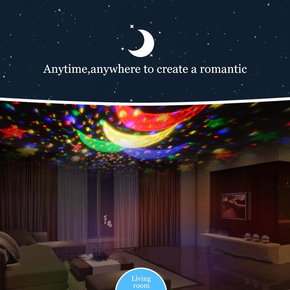 Ecandy Constellation Night Light Projector Lamp 360 Degree Rotating 3 Mode Romantic Cosmos Star Sky Moon Bedroom Light for Children,Baby Bedroom,Christmas Gifts,Pink