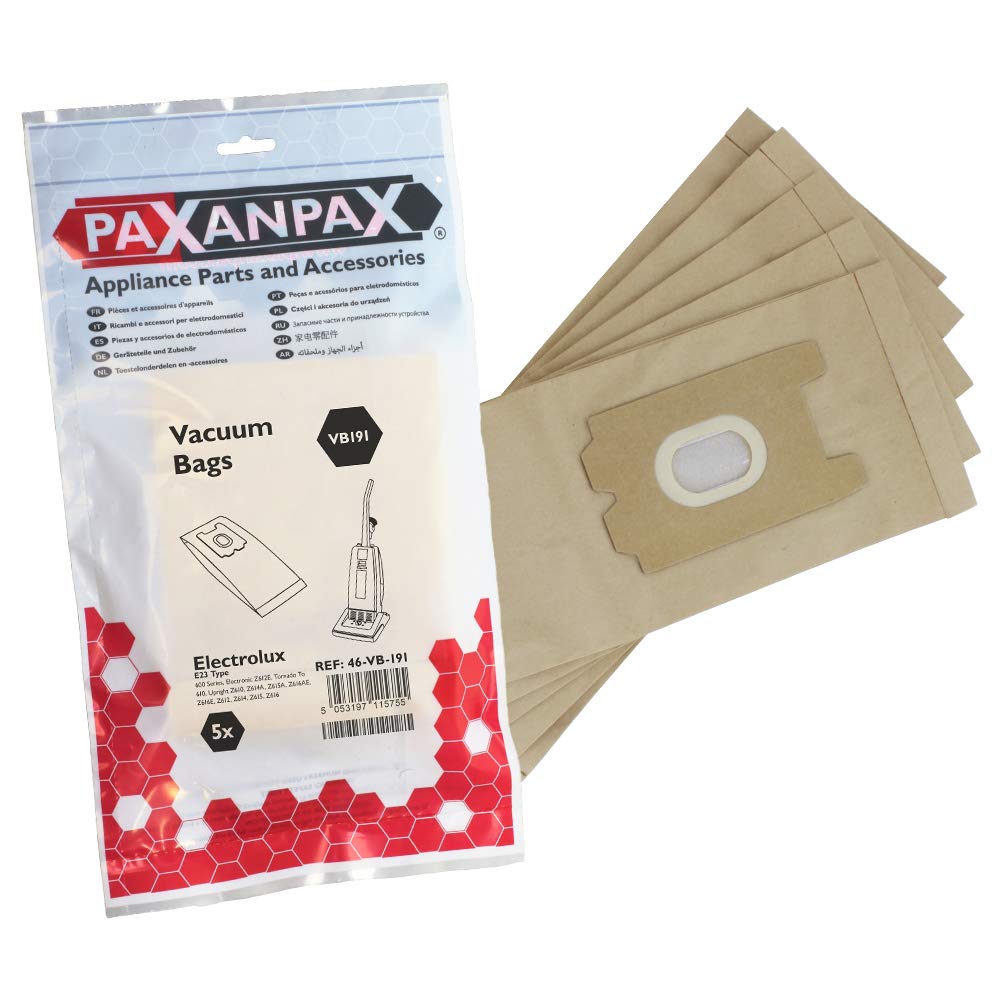 Paxanpax VB191 Compatible Paper Bags Electrolux 'E23' Z400, Z600 Series (Pack of 5)