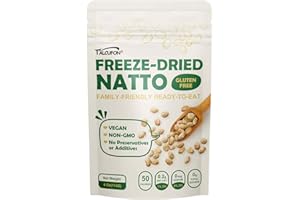 TALCUFON Japanese Freeze-Dried Natto Beans, Fresh Natto Fermented Soybean 4 Oz, Non-GMO, Vegan, Plant Protein Ready to Eat Natto Snack 114G