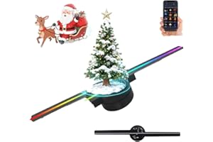 Myholoscreen 3D Hologram LED Fan Projector, My Holo Screen Spinning Holographic Fan with Remote Bluetooth WiFi, Halloween HD 