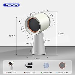 AMZCHEF Portable Range Hood, Desktop Exhaust Fan
