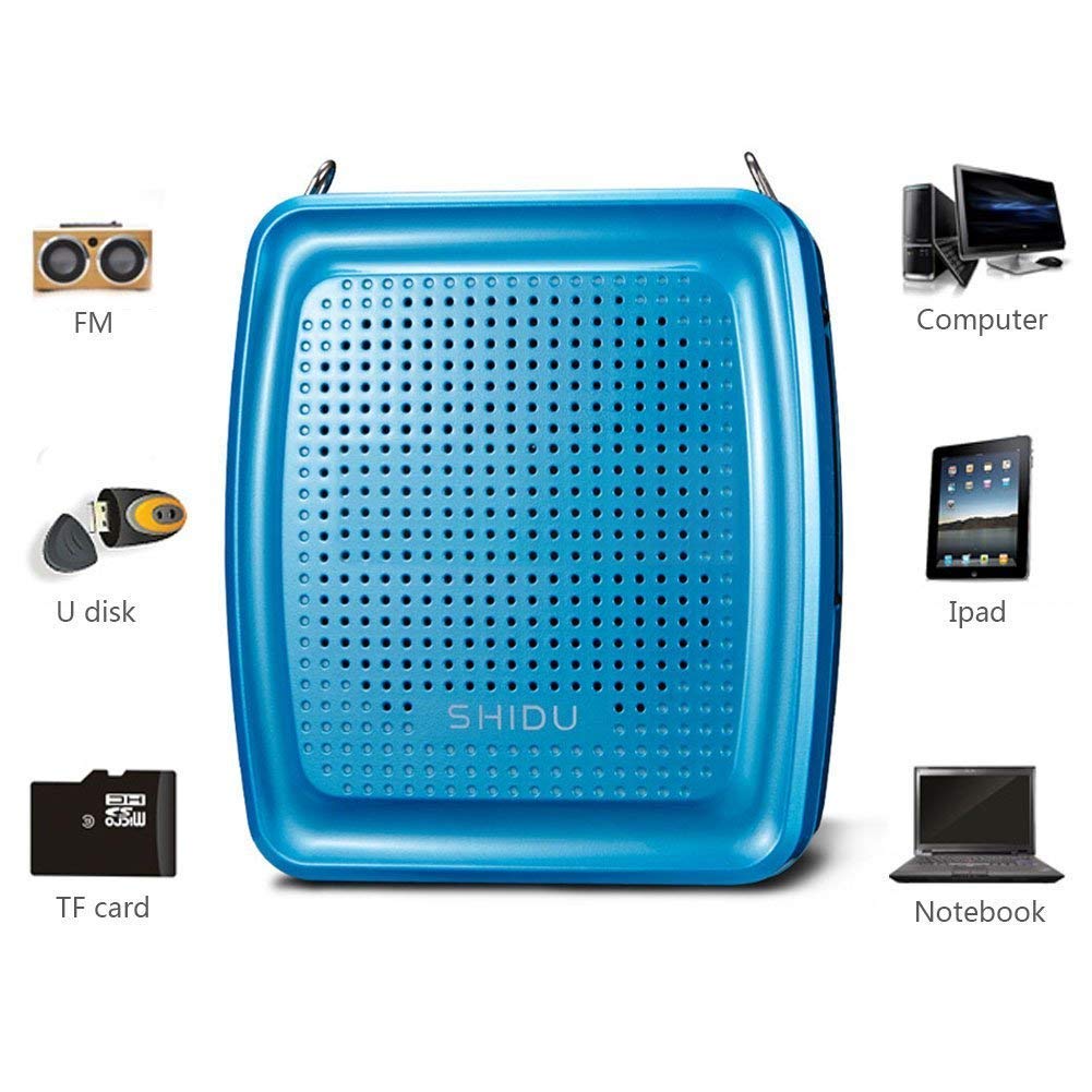 SHIDU SD-S368 Stimmenverstärker (10W) mit 1500mAh Lithium Batterie und Kabelmikrofon für Lehrer/Trainer/Reiseführer und Mehr (Wired Voice-Verstärker)