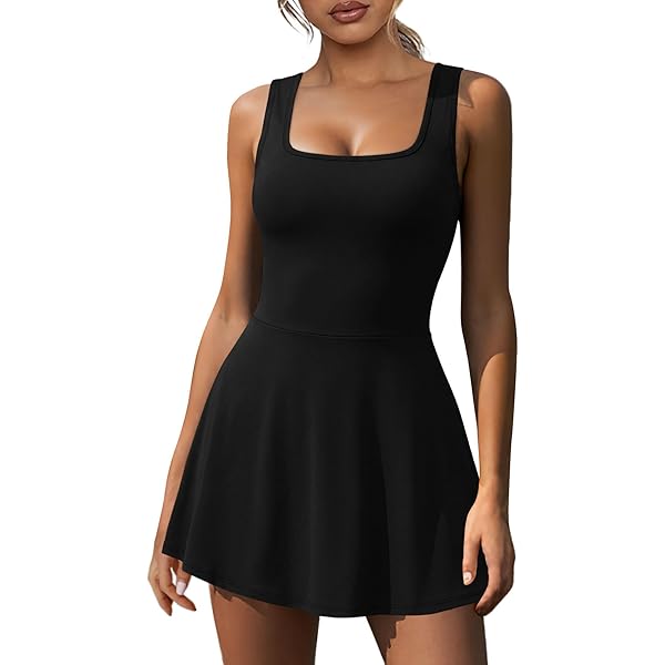 Amazon.com: Topcloset Womens Tennis Dress with Built-in Bra Workout  Athletic Dresses Stretch Flare Mini Dresses（No Shorts,Rose, S : Clothing,  Shoes & Jewelry