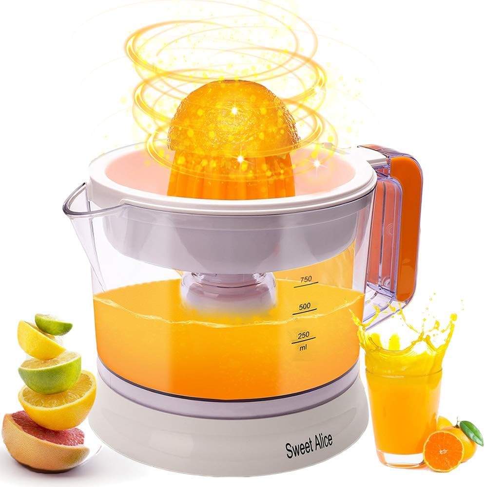 Electric Citrus Juicer Large Capacity Juice Maker Auto Reverse Orange Squeezer Pulp Basket with 2 Cones Electric Lemon Juicer for Grapefruit Orange Lemonade Healthy Juice