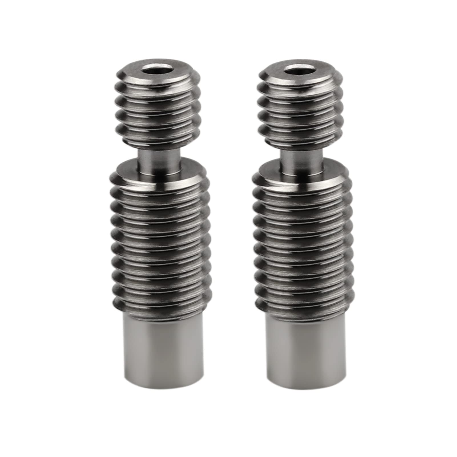Pack of 2pcs 3D Printer Super Smooth Titanium Alloy Heat Break All Metal Thermal Barrel Feeding Tube Heatbreak Throat For 1.75MM V6 HOTEND and Titan Aero Extruder use