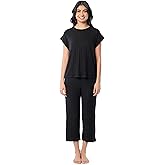 Fruit of the Loom womens Dolman Sleeve and Cropped Pant Sleep Set