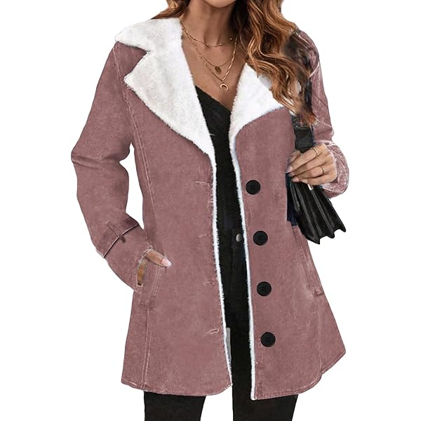 Amazon.com: ZWRXW Winter Warm Suade Jacket for Women Wool Sherpa