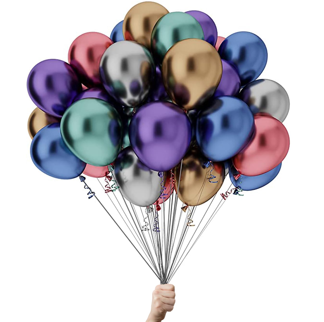 Green Paw Products - Chrome Metallic Shiny Glossy - UK - 12" Party Balloons - Eco Friendly & Biodegradable - 100% Natural Latex