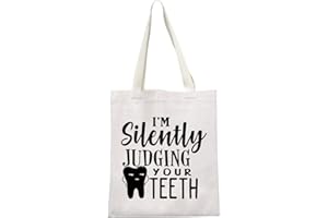GJTIM Dentist Gift Dental Hygienist Gift Dental Assistant Gift I’m Silently Judging Your Teeth Dental Graduation Bag