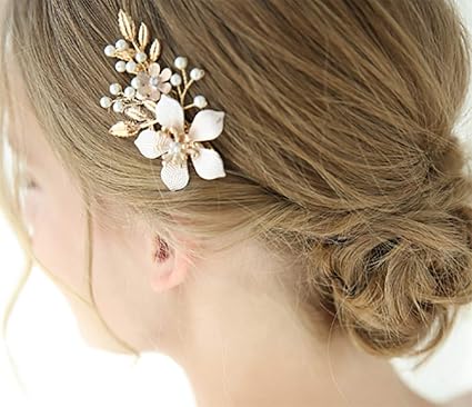 Deniferymakeup 3 2 Gold Hair Clip Bridal Hair Jewelry Handmade