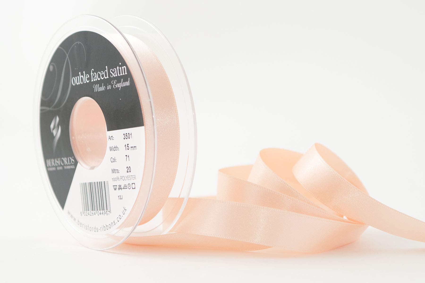Berisfords Ribbon, Peach, 15 mm
