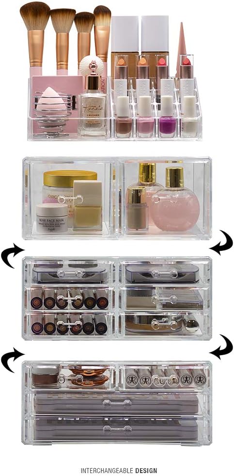Sorbus Cosmetic Makeup and Jewelry Storage Case Tower Display Organizer - Spacious Design - Great for Bathroom, Dresser, Vanity and Countertop (Marble): Home Improvement