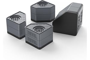 SEISSO Anti Vibration Pads for Washing Machine. Washer and Dryer Pedestals with 1100 lbs Weight Capacity, Double Heighten Washing Machine Foot Pads for Anti Shock Slip Protect Laundry Room Floor (Gray)