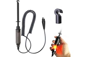 VKALTUL Auto Car Truck Wire Piercing Cord Voltage Circuit Tester DC 6V/12V/24V Hook Probe Test Light Pencil with Light Indicator 1pc