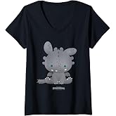 Womens DreamWorks Dragons Tiny Adventures Toothless V-Neck T-Shirt