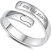 Yaweina Adjustable Hope Rings 925 Sterling Silver Always with you Ring Inspirational Jewelry Encouragement Gifts for Women