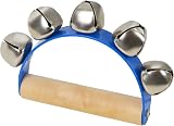 A-Star 5 Bell Jingle Hand Bell with Wooden Handle Blue view 1