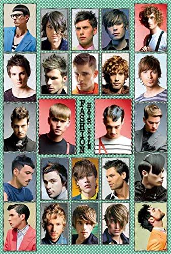 J-4381 Hairstyle Mens - Music Wall Decoration Poster Size 24"x35"inch. Rare New - Image Print Photo