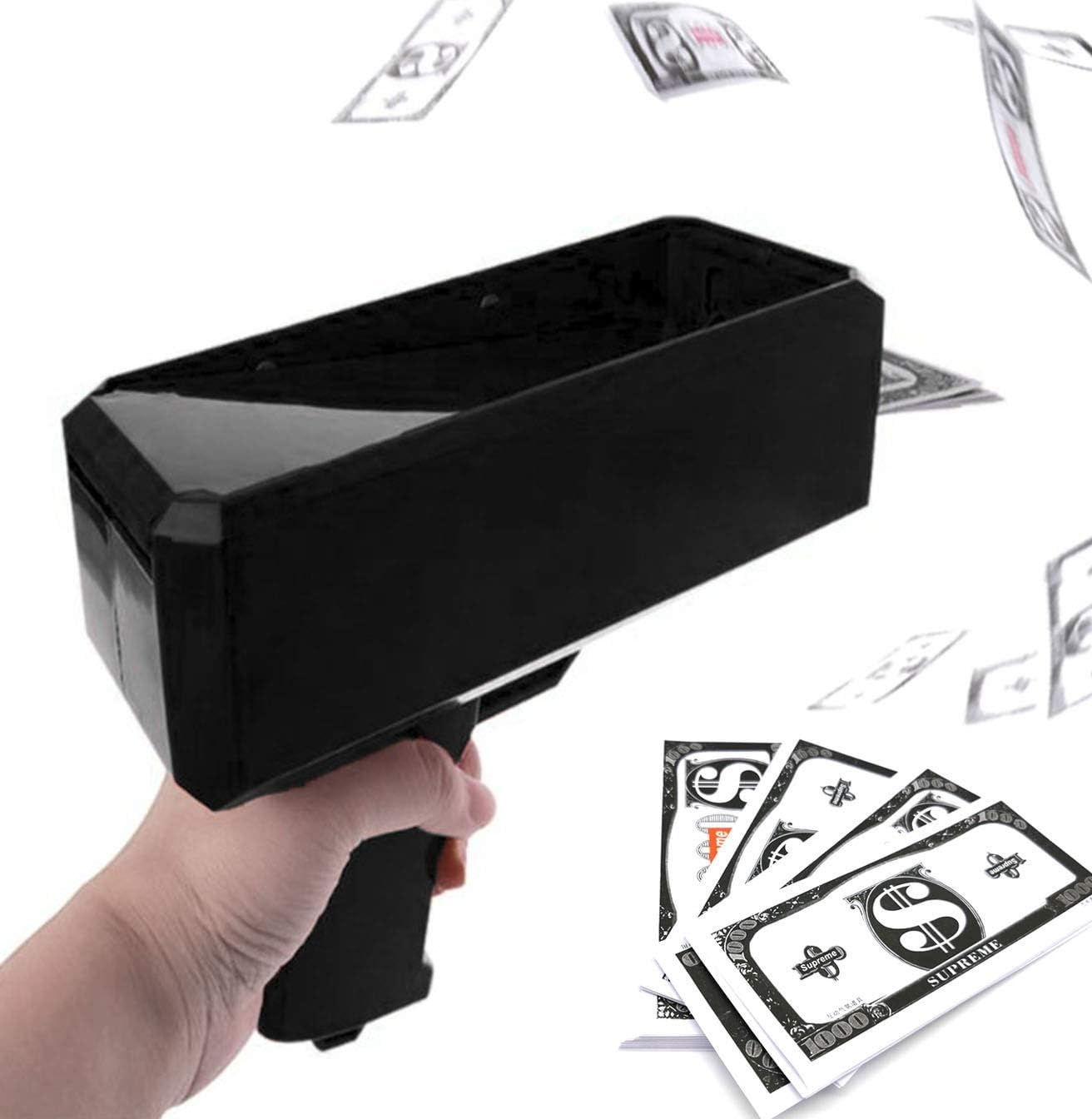 Money Gun Make It Rain，Money Shooter Gun with 100 Pcs Prop Money，Cash Gun for Party Game Wedding Party Supplies