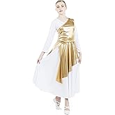 Danzcue Child Asymmetrical Praise Dance Tunic, (White Dress Not Included)