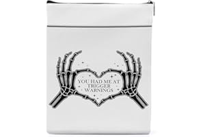 QINGTAI Fantasy Romance Book Sleeve Skeleton Book Cover Book Lovers Gifts Book Club Gifts Bookish Gifts Book Protector Skull Dark Romance Book Gifts for Readers Women Mom Halloween Graduation Birthday Gifts