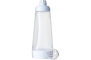 Whiskware Pancake Batter Bottle with BlenderBall Wire Whisk, Pancake Batter Dispenser Bottle for Baking Pancakes, Cupcakes, Muffins, Crepes, and More,White