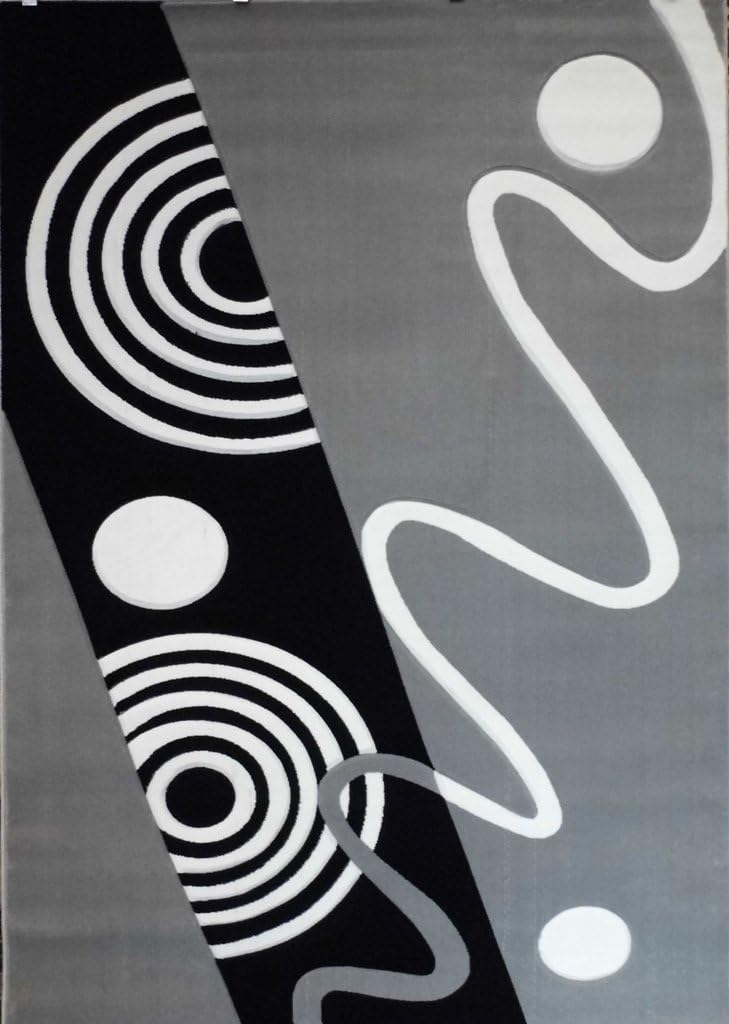 Modern Area Rug Design Geo 126 Grey (5 Feet