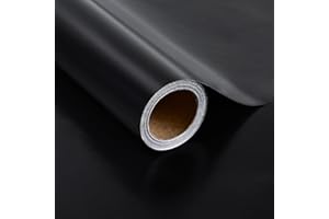 Iioscre Gift Wrapping Paper, Black Wrapping Paper Roll, Matte Metal Solid Color Wrapping Paper for Birthday Christmas Wedding Baby Shower Father's Day Valentine's Day, 17.3 Inch X 32.8 Feet