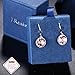 J.Rosée Jewelry Packing Sterling Silver Dangle Earrings Women Pale Pink Crystals Fish Hook Earrings