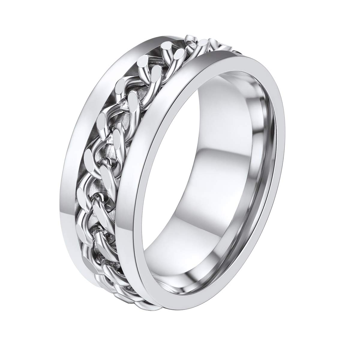 Anxiety Ring for Women Men Size 7 Stainless Steel