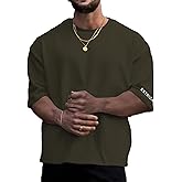 Verdusa Oversized Tshirts for Men Drop Shoulder Summer Baggy Shirts Cropped Tops Fashion Streetwear T Shirts